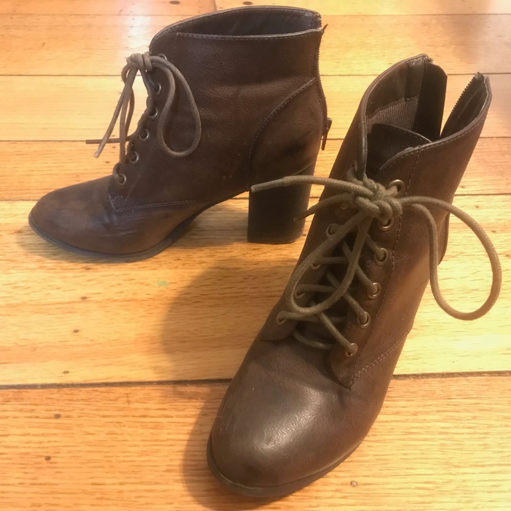 Brown Diba booties size 8